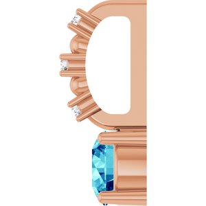 Imitation Blue Zircon & .01 CTW Natural Diamond Charm/Pendant