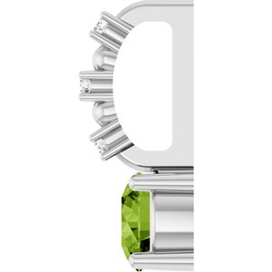 Imitation Peridot & .01 CTW Natural Diamond Charm/Pendant