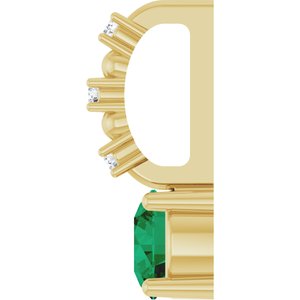 Lab-Grown Emerald & .01 CTW Natural Diamond Pendant