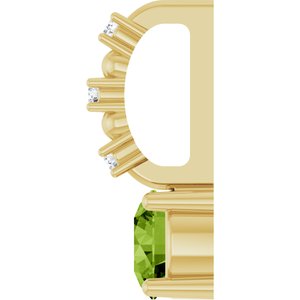 Imitation Peridot & .01 CTW Natural Diamond Charm/Pendant