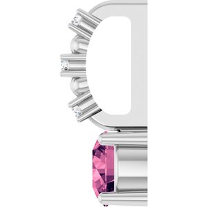 Imitation Pink Tourmaline & .01 CTW Natural Diamond Charm/Pendant