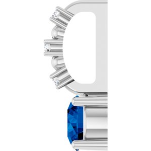 Lab-Grown Blue Sapphire & .01 CTW Natural Diamond Pendant