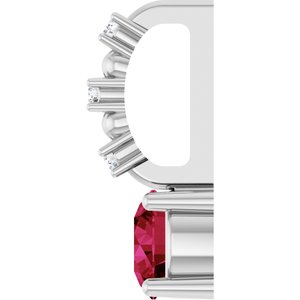 Imitation Ruby & .01 CTW Natural Diamond Charm/Pendant