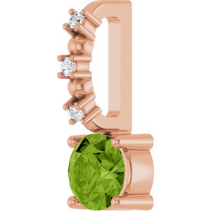 Imitation Peridot & .01 CTW Natural Diamond Charm/Pendant