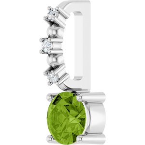 Imitation Peridot & .01 CTW Natural Diamond Charm/Pendant