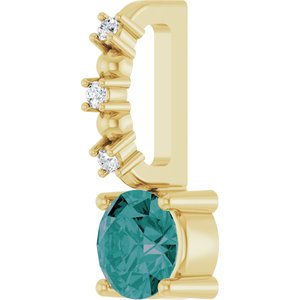 Imitation Alexandrite & .01 CTW Natural Diamond Charm/Pendant
