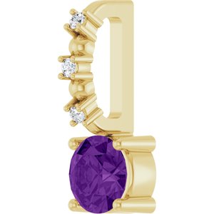 Imitation Amethyst & .01 CTW Natural Diamond Charm/Pendant