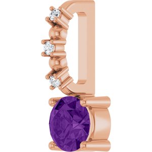 Imitation Amethyst & .01 CTW Natural Diamond Charm/Pendant