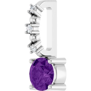 Imitation Amethyst & .01 CTW Natural Diamond Charm/Pendant