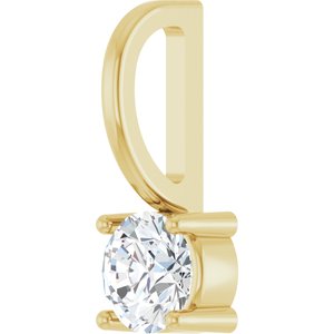 1/4 CTW Natural Diamond Solitaire Charm/Pendant