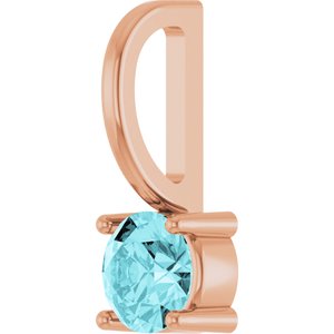 Imitation Blue Zircon Solitaire Charm/Pendant