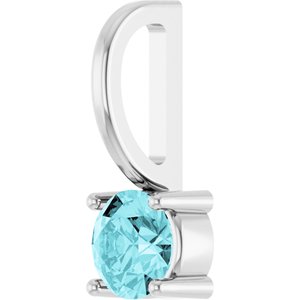 Imitation Blue Zircon Solitaire Charm/Pendant