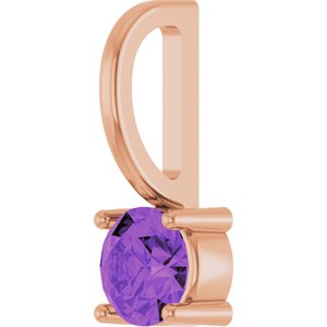 Imitation Amethyst Solitaire Charm/Pendant