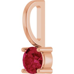 Lab-Grown Ruby Solitaire Charm/Pendant