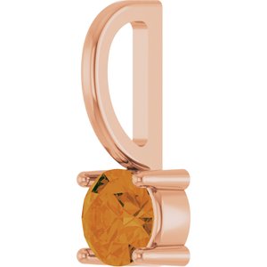 Imitation Citrine Solitaire Charm/Pendant