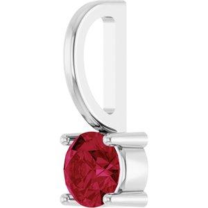 Lab-Grown Ruby Solitaire Charm/Pendant