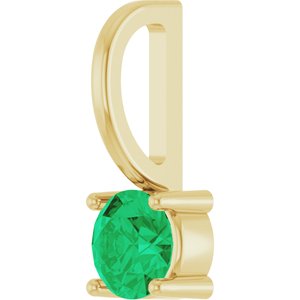 Imitation Emerald Solitaire Charm/Pendant
