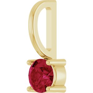 Lab-Grown Ruby Solitaire Charm/Pendant