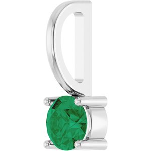 Lab-Grown Emerald Solitaire Charm/Pendant