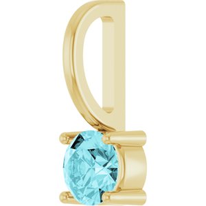 Imitation Blue Zircon Solitaire Charm/Pendant