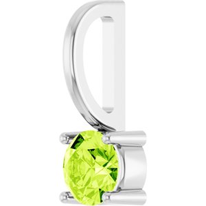 Imitation Peridot Solitaire Charm/Pendant