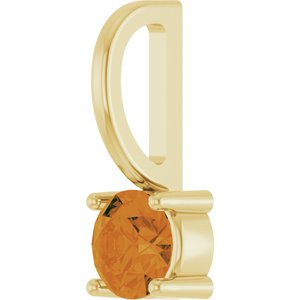 Imitation Citrine Solitaire Charm/Pendant