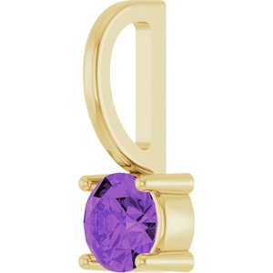 Imitation Amethyst Solitaire Charm/Pendant
