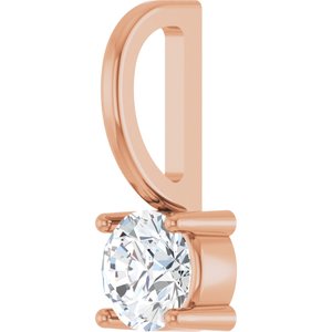 1/4 CTW Natural Diamond Solitaire Charm/Pendant