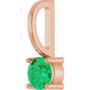 Imitation Emerald Solitaire Charm/Pendant