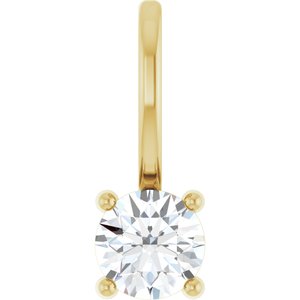 1/4 CTW Natural Diamond Solitaire Charm/Pendant