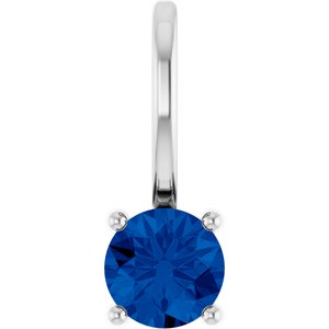 Imitation Blue Sapphire Solitaire Charm/Pendant