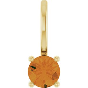 Imitation Citrine Solitaire Charm/Pendant