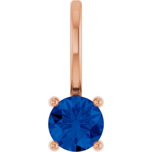 Imitation Blue Sapphire Solitaire Charm/Pendant