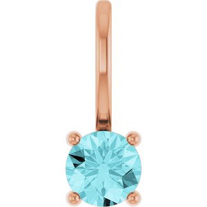 Imitation Blue Zircon Solitaire Charm/Pendant