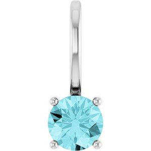 Imitation Blue Zircon Solitaire Charm/Pendant