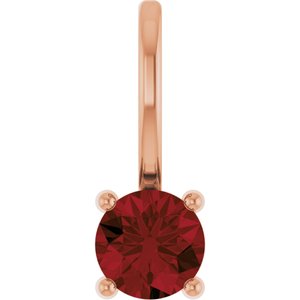 Imitation Mozambique Garnet Solitaire Charm/Pendant