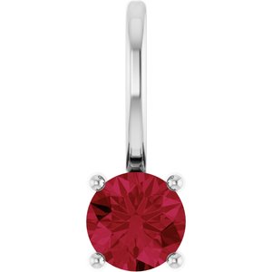 Lab-Grown Ruby Solitaire Charm/Pendant