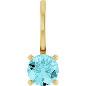 Imitation Blue Zircon Solitaire Charm/Pendant