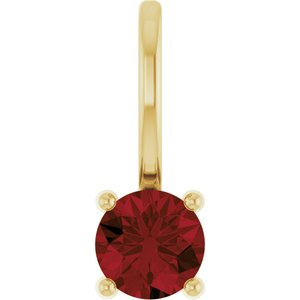 Imitation Mozambique Garnet Solitaire Charm/Pendant