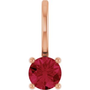 Lab-Grown Ruby Solitaire Charm/Pendant