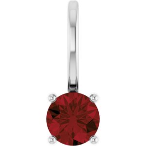 Imitation Mozambique Garnet Solitaire Charm/Pendant
