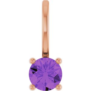 Imitation Amethyst Solitaire Charm/Pendant