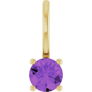Imitation Amethyst Solitaire Charm/Pendant