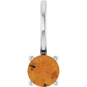 Imitation Citrine Solitaire Charm/Pendant