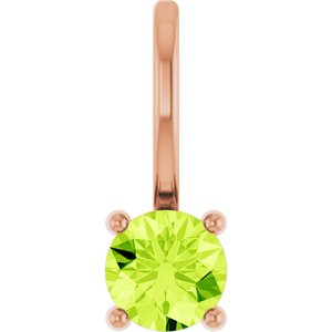 Imitation Peridot Solitaire Charm/Pendant