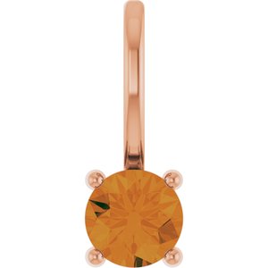 Imitation Citrine Solitaire Charm/Pendant
