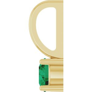Lab-Grown Emerald Solitaire Charm/Pendant