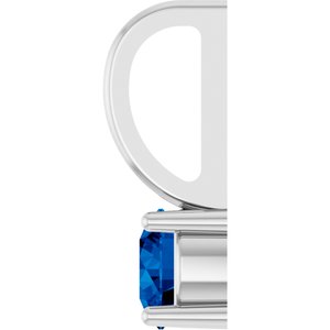 Lab-Grown Blue Sapphire Solitaire Charm/Pendant