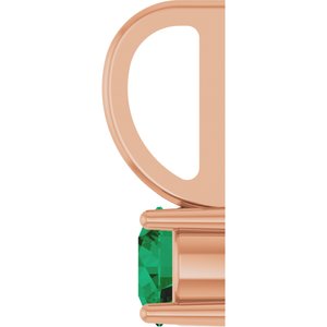 Lab-Grown Emerald Solitaire Charm/Pendant