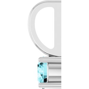 Imitation Blue Zircon Solitaire Charm/Pendant